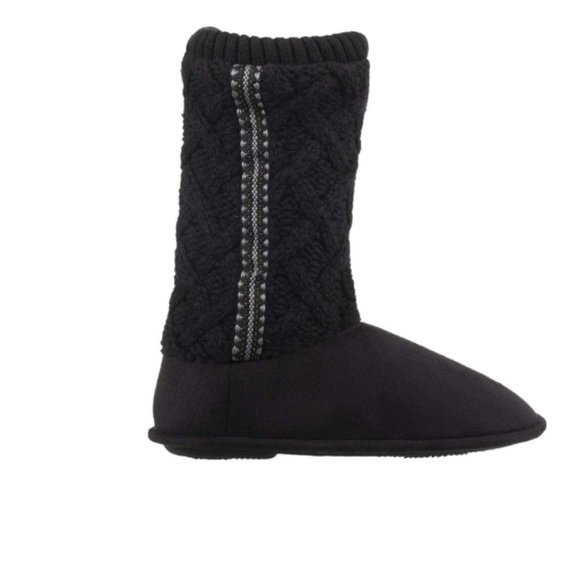 Isotoner Sweater Knit Tall Slipper Booties Boots